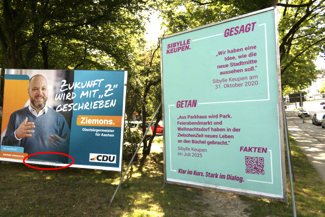 Wahlplakate Gruene CDU